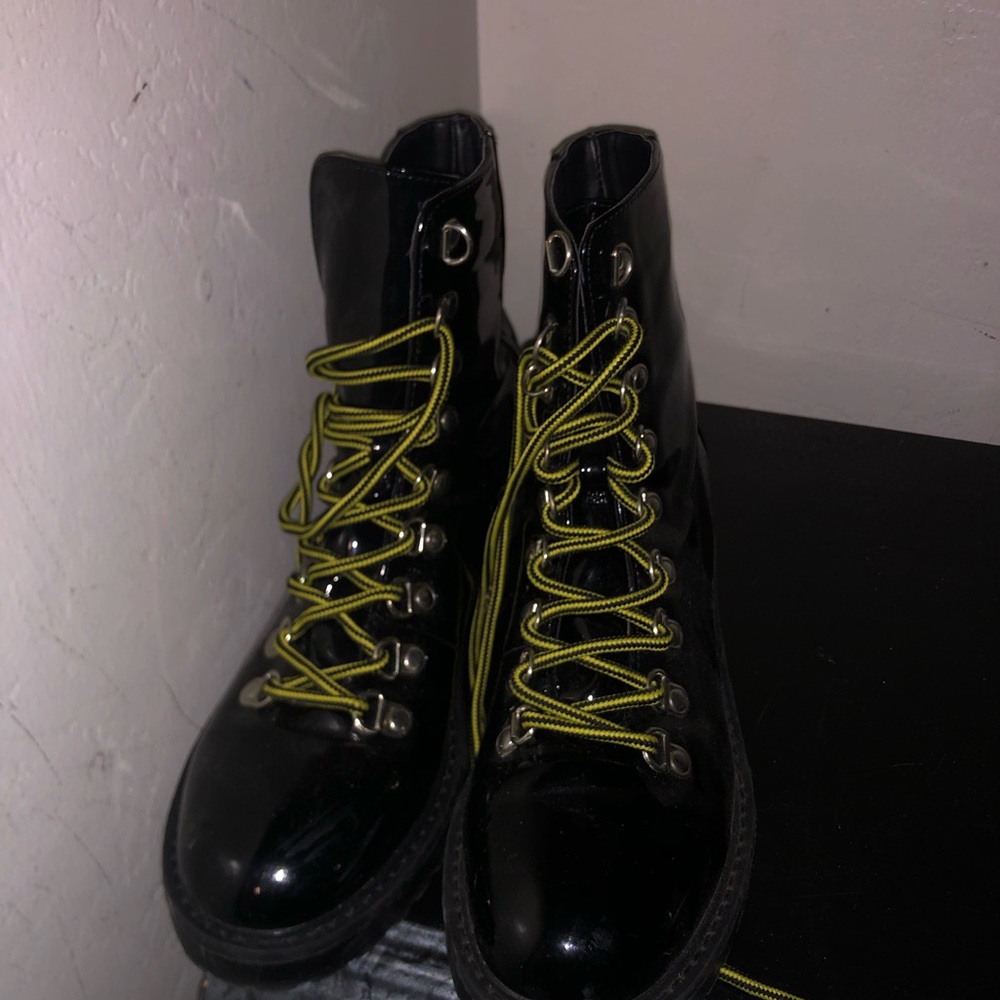 Black leather boots
